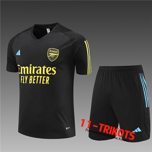 Arsenal Trainingstrikot + Shorts Kinder Schwarz 2023/2024