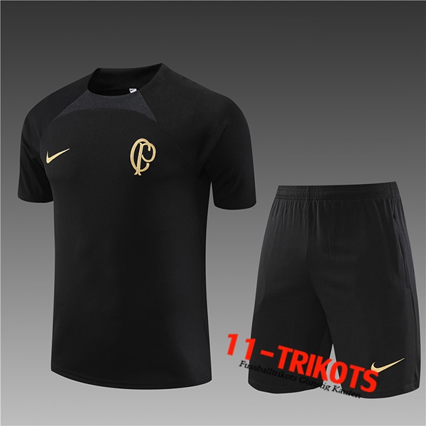 Corinthians Trainingstrikot + Shorts Kinder Schwarz 2023/2024