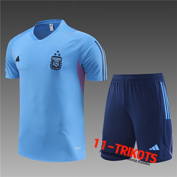 Argentiniene Trainingstrikot + Shorts Kinder Hellblau 2023/2024