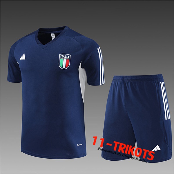 Italien Trainingstrikot + Shorts Kinder Schwarz 2023/2024