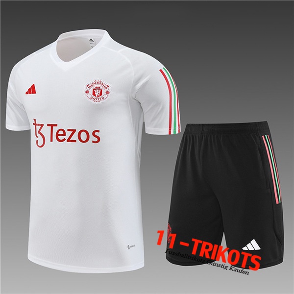 Manchester United Trainingstrikot + Shorts Kinder Wei? 2023/2024