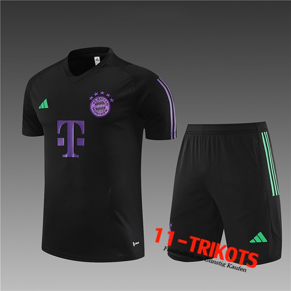 Bayern Munich Trainingstrikot + Shorts Kinder Schwarz 2023/2024