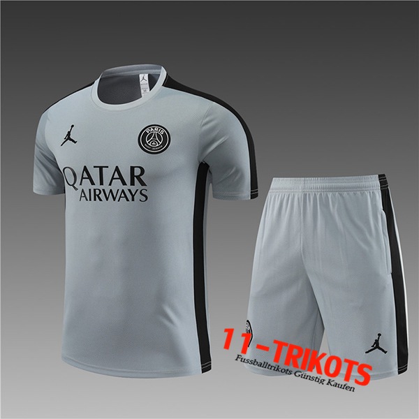 Jordan PSG Trainingstrikot + Shorts Kinder Grau 2023/2024