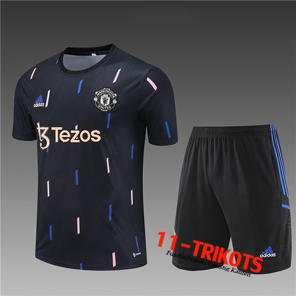 Manchester United Trainingstrikot + Shorts Kinder Schwarz 2023/2024