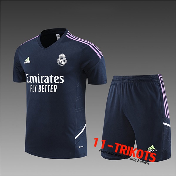 Real Madrid Trainingstrikot + Shorts Kinder Navy blau 2023/2024
