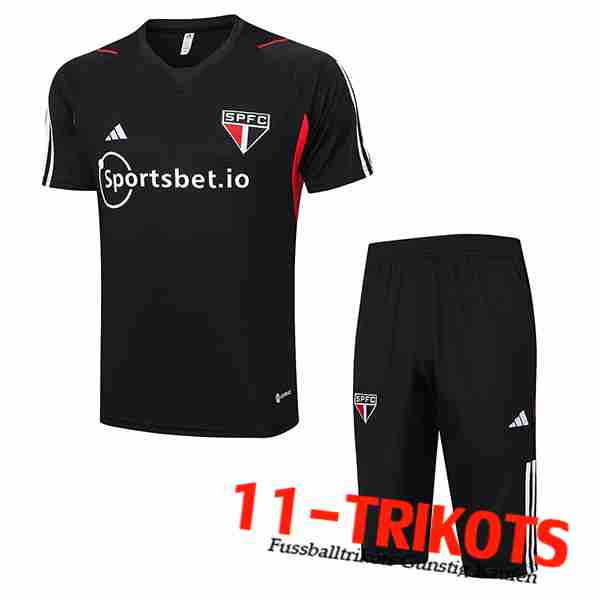 Trainingstrikot + Shorts Sao Paulo FC Schwarz 2023/2024