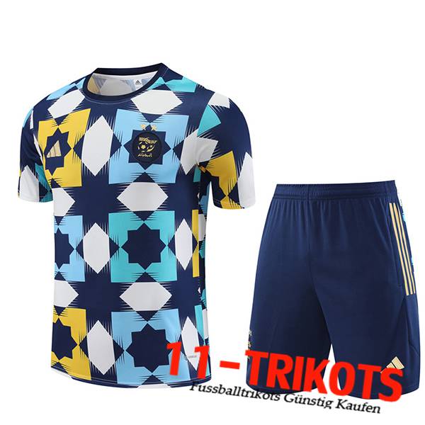 Trainingstrikot + Shorts Algerien Weiß/Blau/Gelb 2023/2024