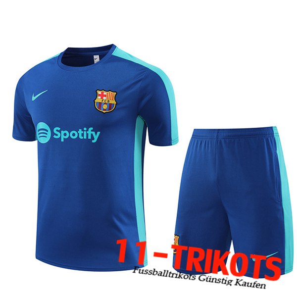 Trainingstrikot + Shorts FC Barcellona Blau 2023/2024