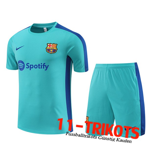 Trainingstrikot + Shorts FC Barcellona Hellblau 2023/2024