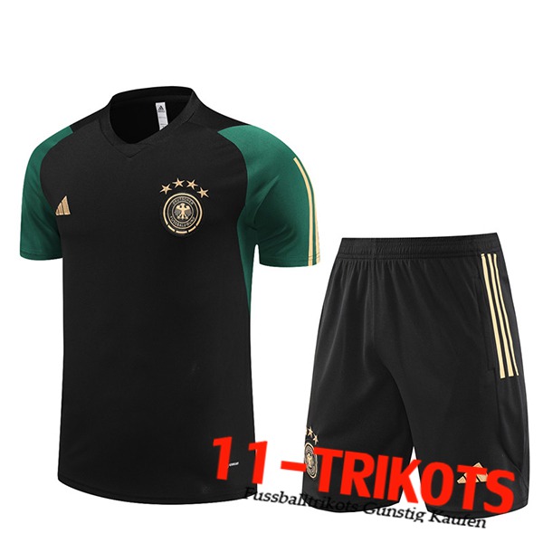 Trainingstrikot + Shorts Deutschland Schwarz 2023/2024