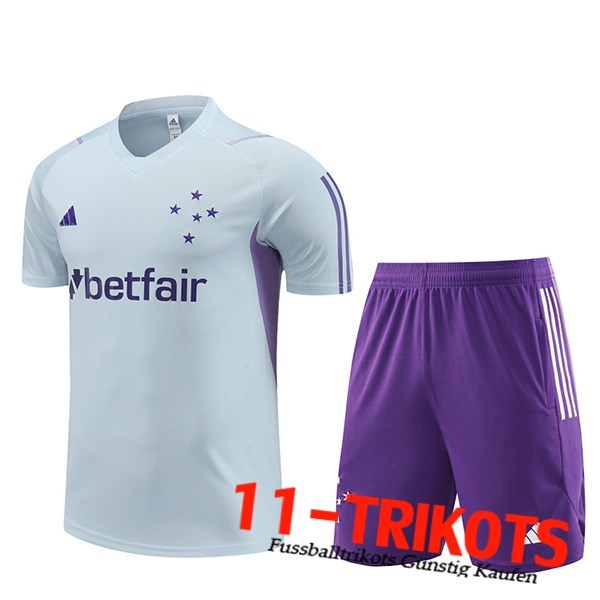 Trainingstrikot + Shorts Cruzeiro Hellgrau 2023/2024
