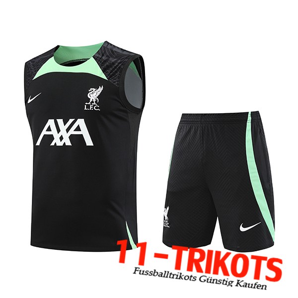 Trainings-Tanktop + Shorts FC Liverpool Schwarz 2023/2024 -02