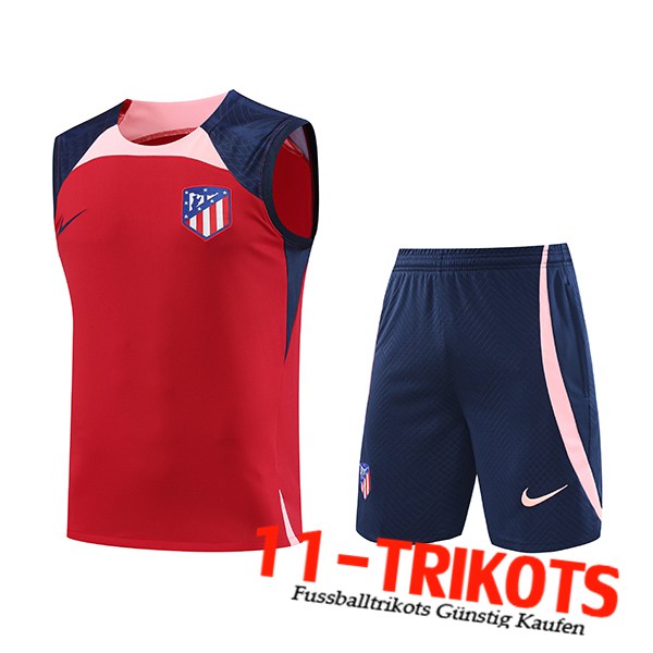 Trainings-Tanktop + Shorts Atletico Madrid Rot 2023/2024