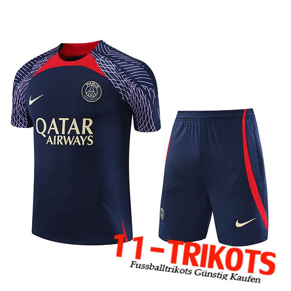 Trainingstrikot + Shorts PSG Navy blau 2023/2024 -02