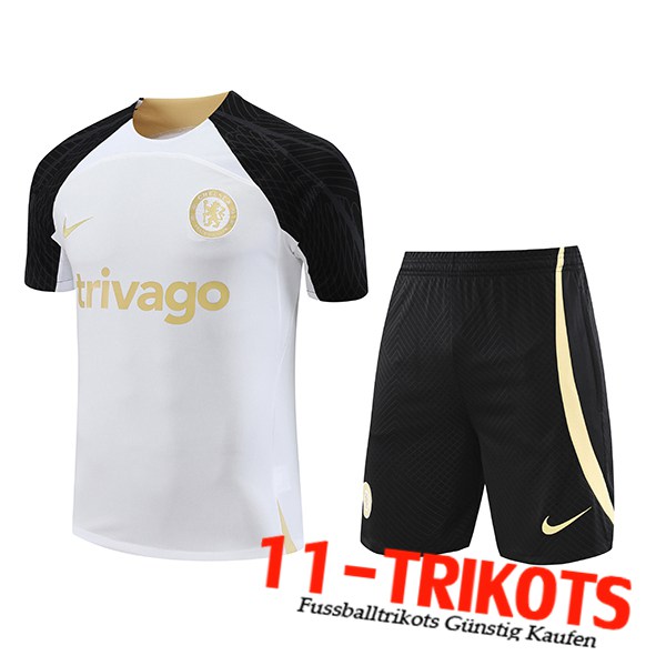 Trainingstrikot + Shorts FC Chelsea Weiß 2023/2024 -02