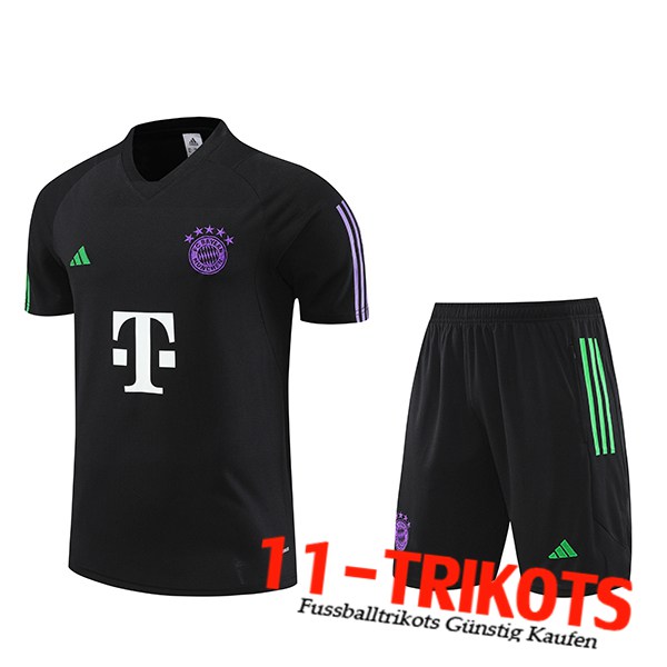 Trainingstrikot + Shorts Bayern München Schwarz 2023/2024 -02