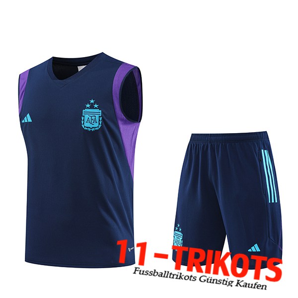 Trainings-Tanktop + Shorts Argentin Navy blau 2023/2024 -02