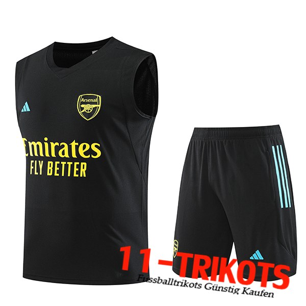 Trainings-Tanktop + Shorts Arsenal Schwarz 2023/2024 -02
