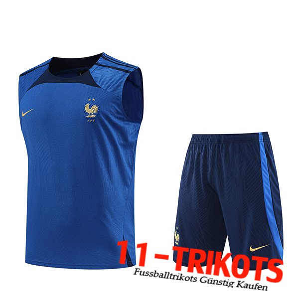 Trainings-Tanktop + Shorts Frankreich Blau 2023/2024