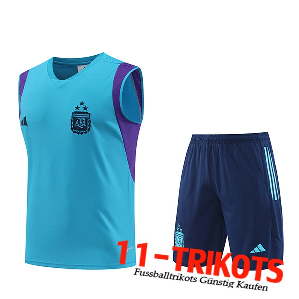 Trainings-Tanktop + Shorts Argentin Hellblau 2023/2024 -02