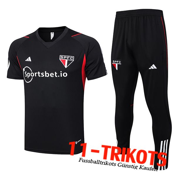 Trainingstrikot + Hose Sao Paulo FC Schwarz 2023/2024