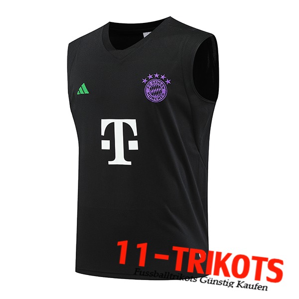 Trainings-Tanktop Bayern München Schwarz 2023/2024 -02