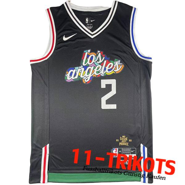 Trikots Los Angeles Clippers (LEONARO #2) 2023/24 Schwarz