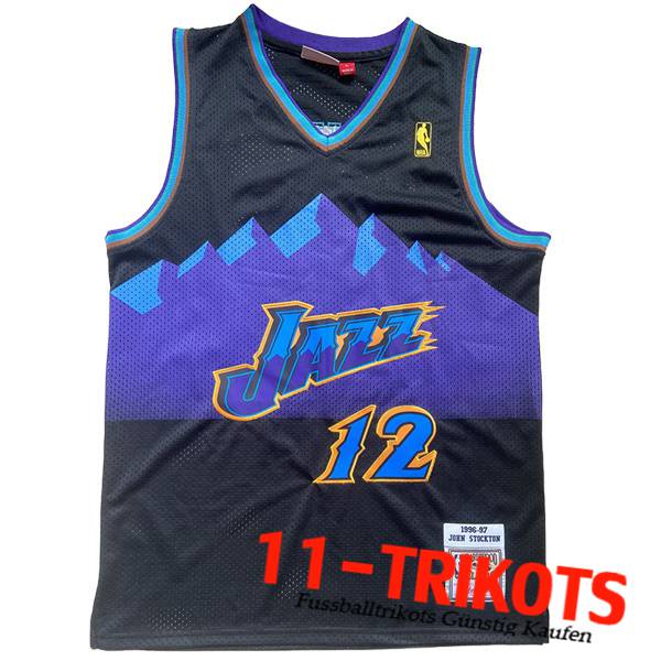Trikots Utah Jazz (STOCKTON #12) 2023/24 Schwarz