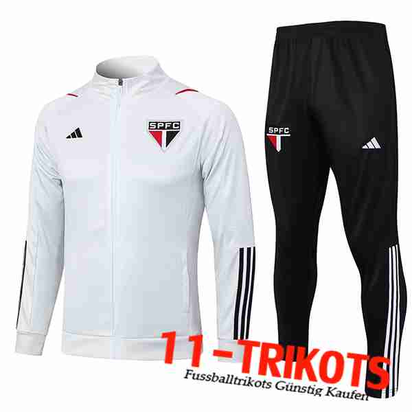 Trainingsanzug (Jacke) Sao Paulo FC Weiß 2023/2024