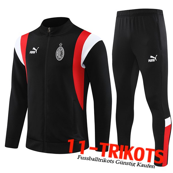 Trainingsanzug (Jacke) AC Milan Schwarz 2023/2024