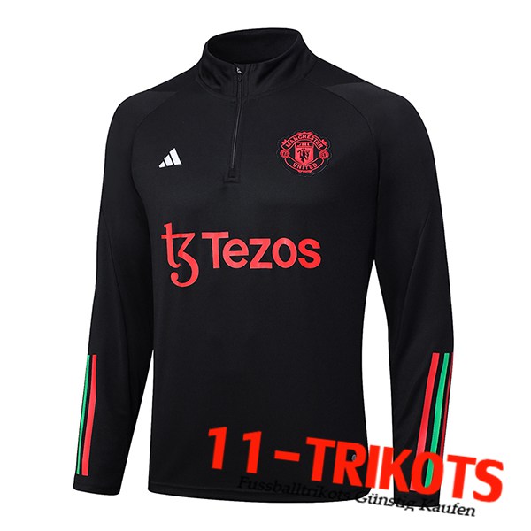 Training Sweatshirt Manchester United Schwarz 2023/2024