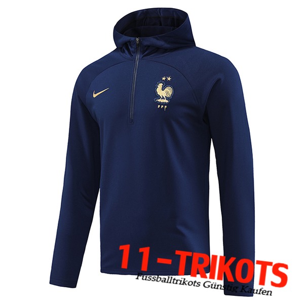 Training Sweatshirt Mit Kapuze Frankreich Navy blau 2023/2024