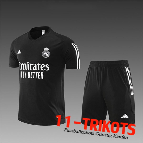 Trainingstrikot + Shorts Real Madrid Kinder Schwarz 2023/2024
