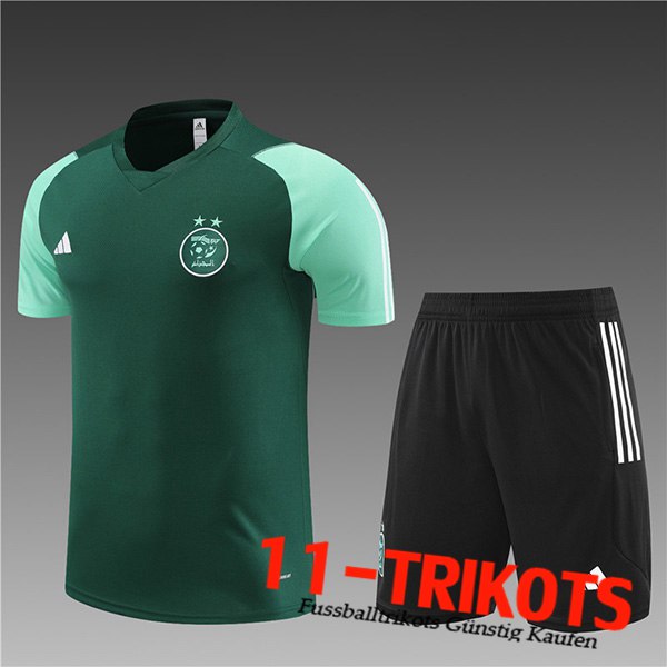 Trainingstrikot + Shorts Algerien Kinder Grün 2023/2024