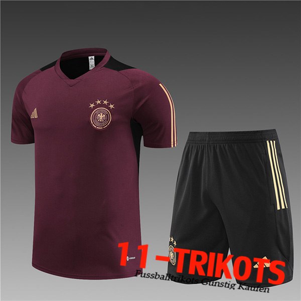 Trainingstrikot + Shorts Deutschland Kinder Braun 2023/2024