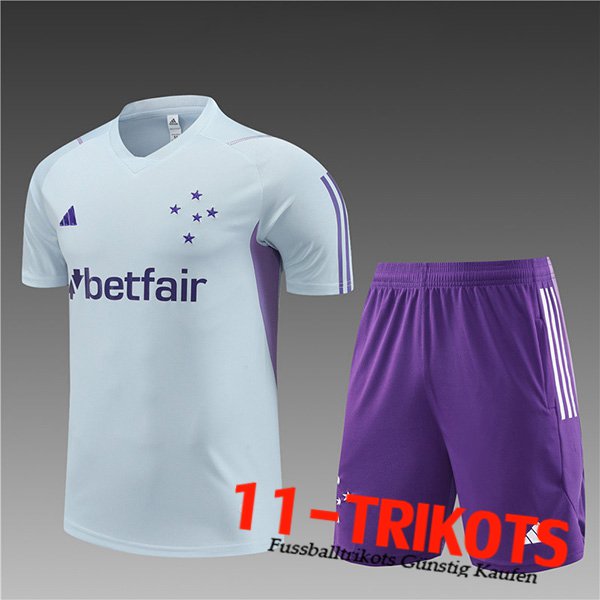 Trainingstrikot + Shorts Cruzeiro Kinder Hellgrau 2023/2024
