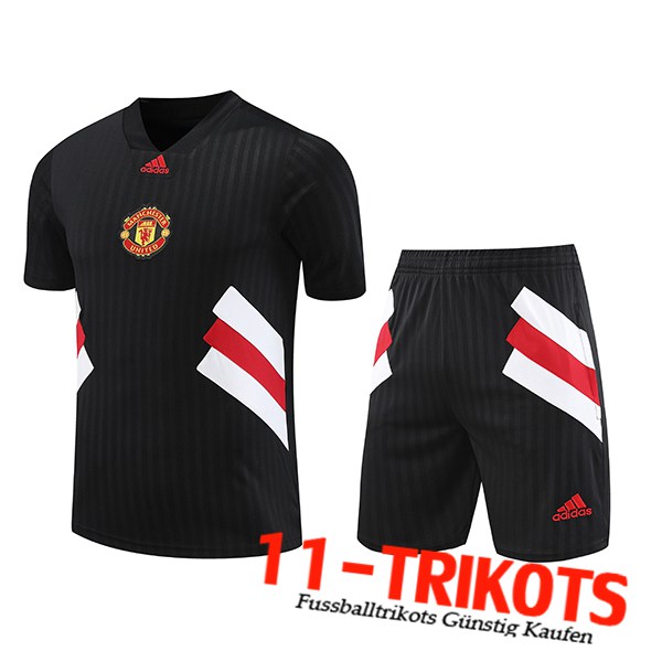 Trainingstrikot + Shorts Manchester United Schwarz 2023/2024 -02