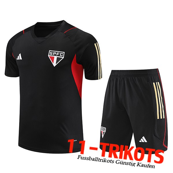 Trainingstrikot + Shorts Sao Paulo FC Schwarz 2023/2024 -02