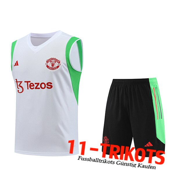 Trainings-Tanktop + Shorts Manchester United Wei? 2023/2024
