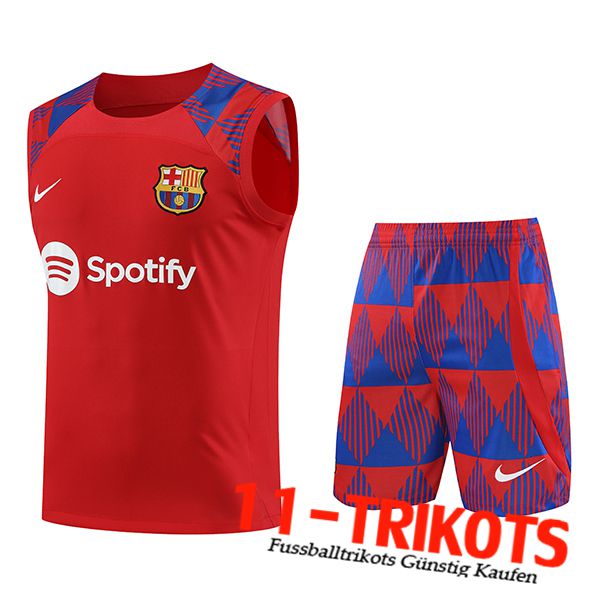 Trainings-Tanktop + Shorts FC Barcelona Rot 2023/2024