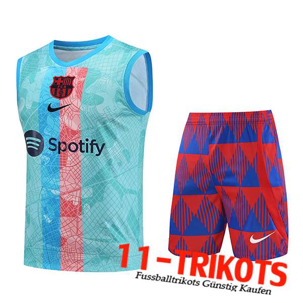 Trainings-Tanktop + Shorts FC Barcelona Hellblau 2023/2024