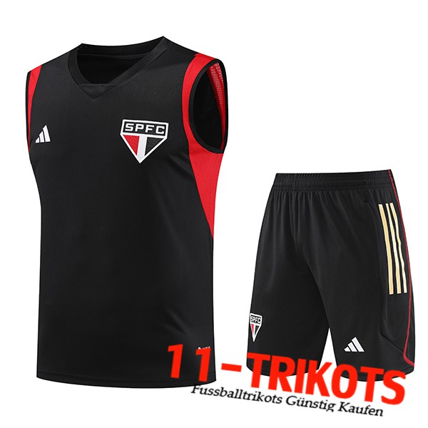 Trainings-Tanktop + Shorts Sao Paulo FC Schwarz 2023/2024
