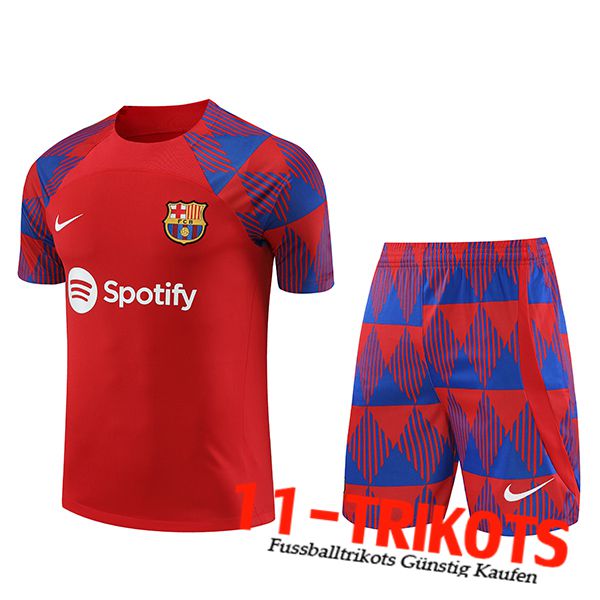 Trainingstrikot + Shorts FC Barcelona Rot 2023/2024 -02