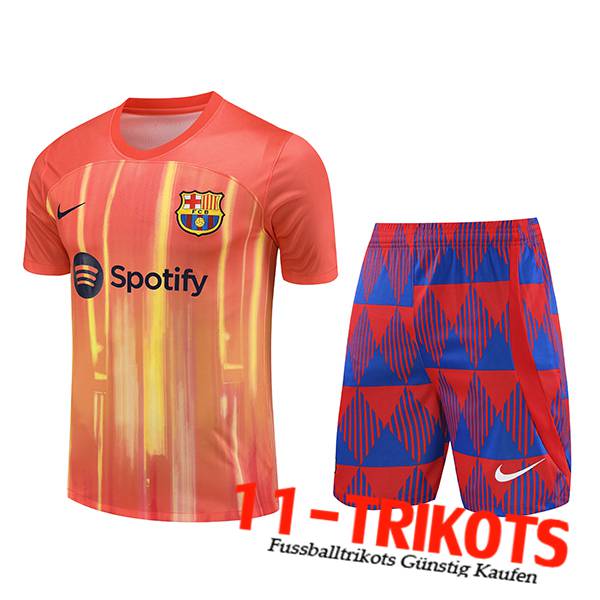 Trainingstrikot + Shorts FC Barcelona Orange 2023/2024