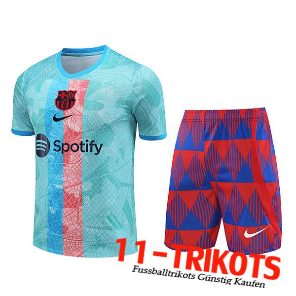 Trainingstrikot + Shorts FC Barcelona Hellblau 2023/2024 -02