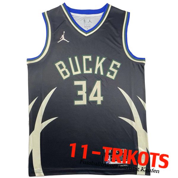 Trikots Milwaukee Bucks (ANTETOKOUNMPO #34) 2023/24 Schwarz