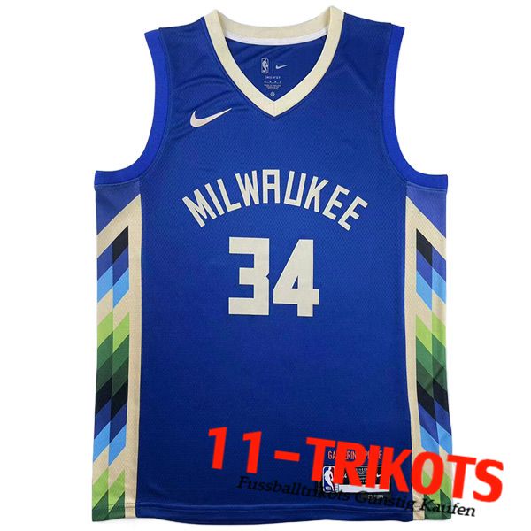 Trikots Milwaukee Bucks (ANTETOKOUNMPO #34) 2023/24 Blau