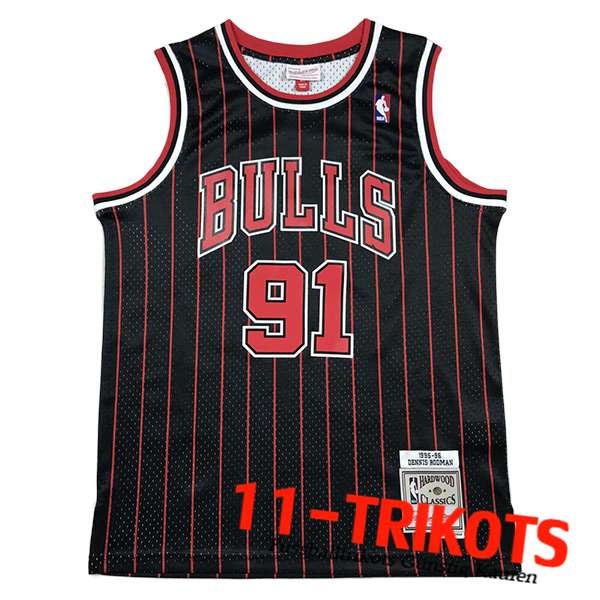 Trikots Chicago Bulls (RODMAN #91) 2023/24 Schwarz/Rot