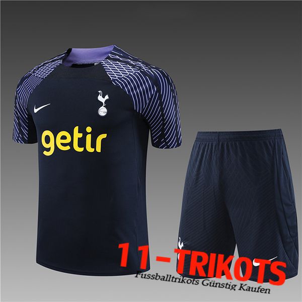 Trainingstrikot + Shorts Tottenham Hotspurs Kinder Navy blau 2023/2024