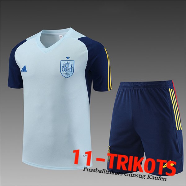 Trainingstrikot + Shorts Spanien Kinder Hellblau 2023/2024